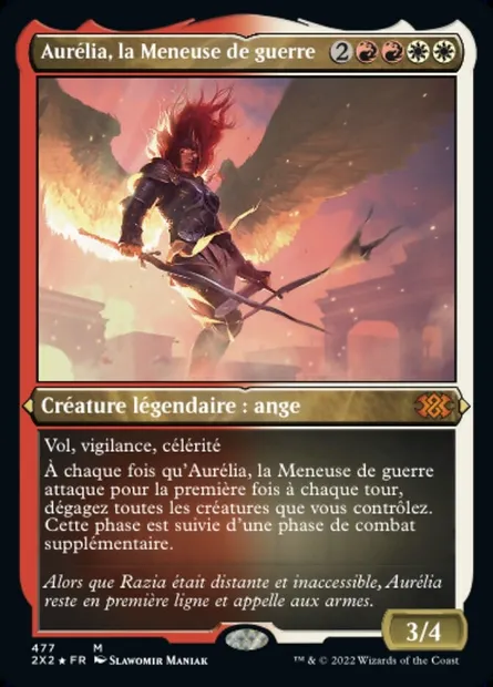 Aurélia, la Meneuse de guerre, carte Magic 2X2 477 — extension Double Masters 2022