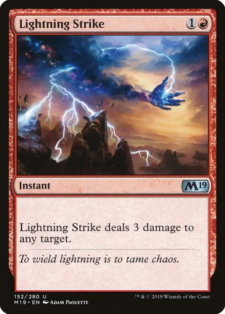 Lightning Strike, Magic card M19 152 — Core Set 2019 set