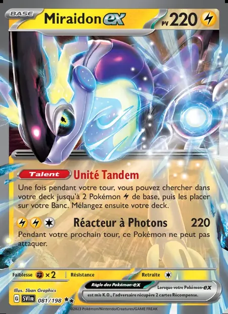 Miraidon-ex, carte Pokémon SVI 081 — extension Écarlate et Violet