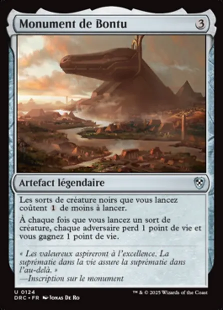 Monument de Bontu, carte Magic DRC 124 — extension Aetherdrift Commander