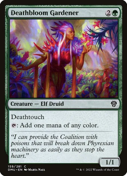 Deathbloom Gardener, Magic card DMU 159 — Dominaria United set