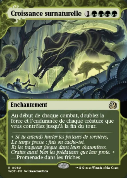 Croissance surnaturelle, carte Magic WOT 62 — extension Wilds of Eldraine: Enchanting Tales