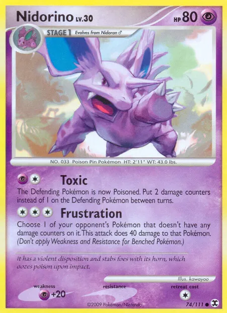 Nidorino, Pokémon card RR 74 — Rising Rivals set