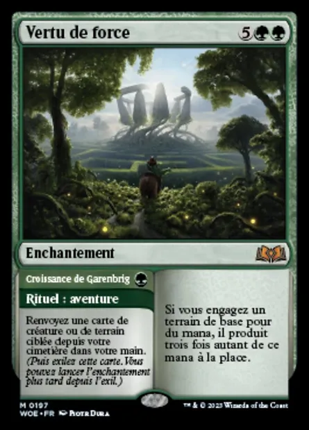 Vertu de force // Croissance de Garenbrig, carte Magic WOE 197 — extension Wilds of Eldraine