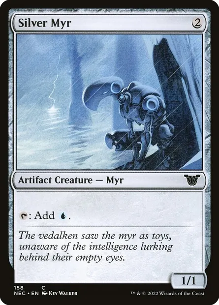 Silver Myr, Magic card NEC 158 — Neon Dynasty Commander set