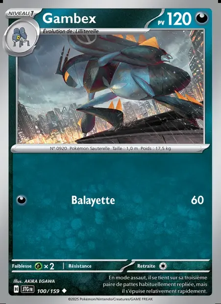 Gambex, carte Pokémon JTG 100 — extension Aventures Ensemble