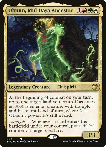 Obuun, Mul Daya Ancestor, Magic card ZNC 2 — Zendikar Rising Commander set