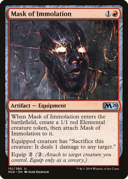 Mask of Immolation, Magic card M20 151 — Core Set 2020 set