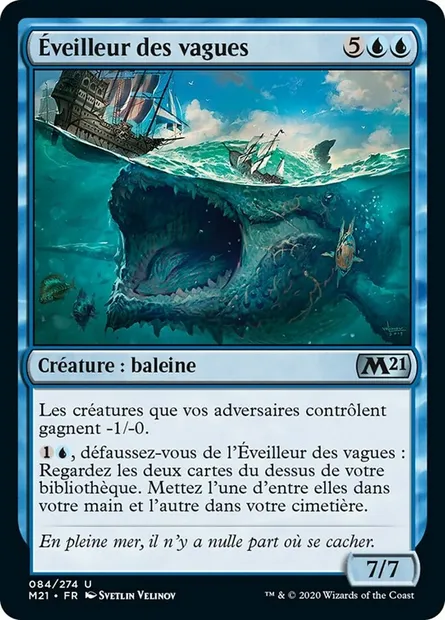 Éveilleur des vagues, carte Magic M21 84 — extension Core Set 2021