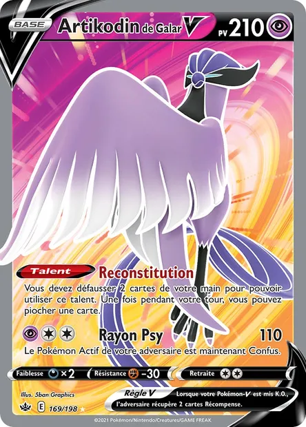 Artikodin de Galar V, carte Pokémon CRE 169 — extension Règne de Glace