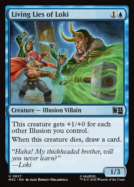 Living Lies of Loki, Magic card MSC 627 — Marvel Super Heroes Commander set