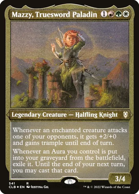 Mazzy, paladine à l'épée juste, carte Magic CLB 541 — extension Commander Légendes : la bataille de la Porte de Baldur