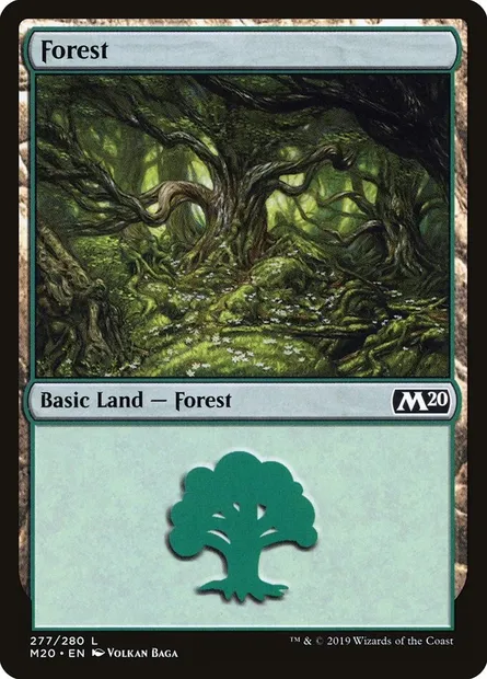 Forest, Magic card M20 277 — Core Set 2020 set