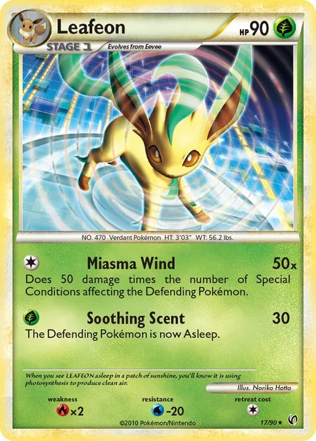 Leafeon, Pokémon card UD 17 — Undaunted set