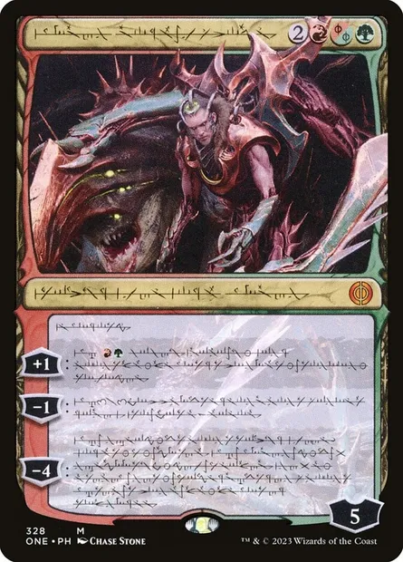 Lukka, Bound to Ruin, Magic card ONE 328 — Phyrexia: All Will Be One set