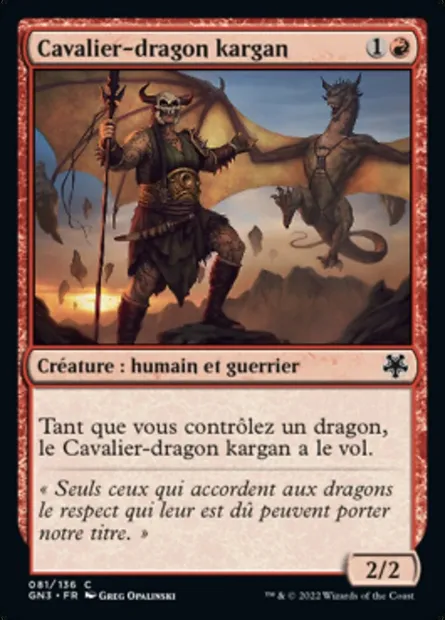 Cavalier-dragon kargan, carte Magic GN3 81 — extension Game Night: Free-for-All