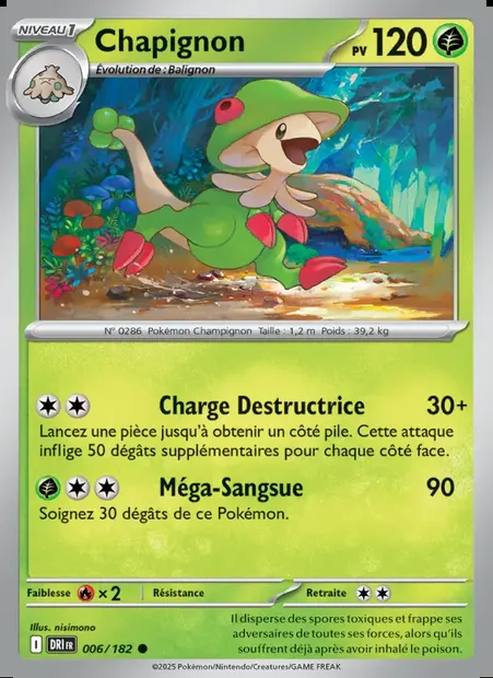 Chapignon, carte Pokémon DRI 006 — extension Rivalités Destinées