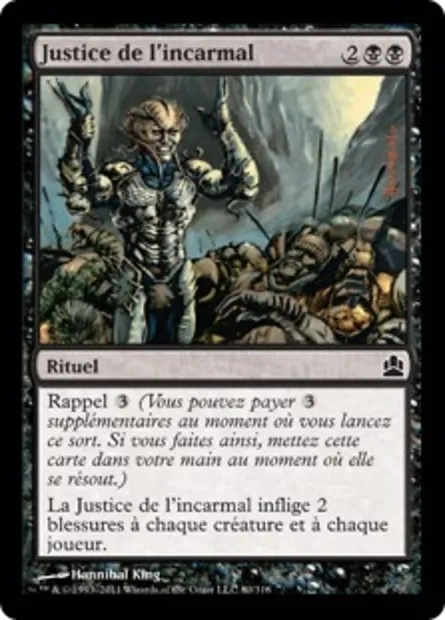 Justice de l'incarmal, carte Magic CMD 80 — extension Commander 2011
