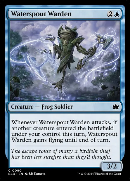 Waterspout Warden, Magic card BLB 80 — Bloomburrow set