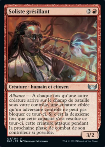 Soliste grésillant, carte Magic SNC 123 — extension Les rues de la Nouvelle-Capenna