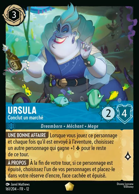 Ursula - Conclut un marché, carte Disney Lorcana CH12-161 — extension Contrées Inconnues