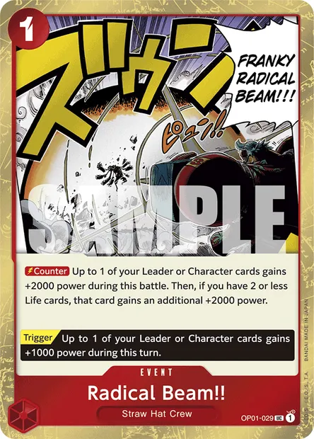 Radical Beam!!, One Piece card OP01-029 — ROMANCE DAWN set