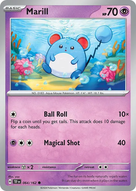 Marill, Pokémon card TEF 064 — Temporal Forces set