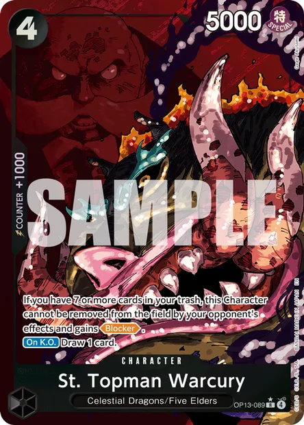St. Topman Warcury, One Piece card OP13-089 — CARRYING ON HIS WILL set
