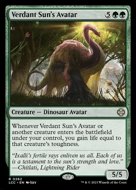 Verdant Sun's Avatar, Magic card LCC 262 — The Lost Caverns of Ixalan Commander set