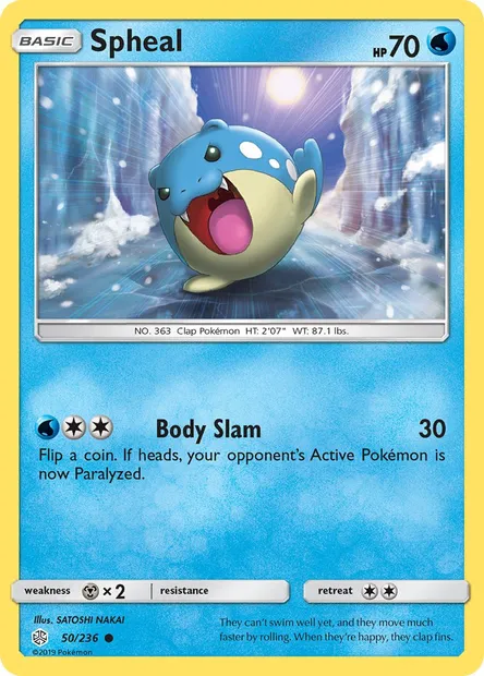 Spheal, Pokémon card CEC 50 — Cosmic Eclipse set