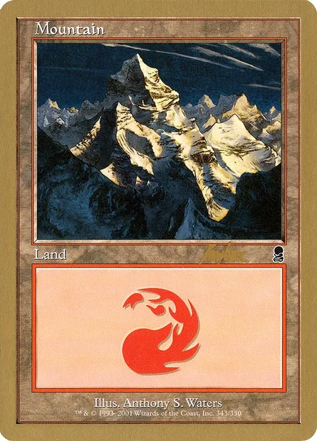 Mountain, Magic card WC02 bk343 — World Championship Decks 2002 set