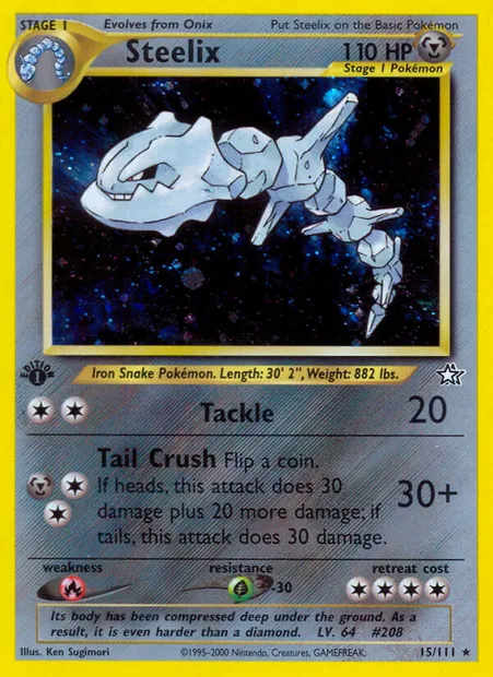 Steelix, Pokémon card NG 15 — Neo Genesis set