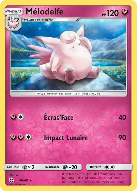 Mélodelfe, carte Pokémon HIF 40 — extension Destinées Occultes