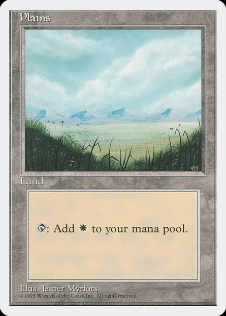 Plains, Magic card 4ED 364 — Fourth Edition set