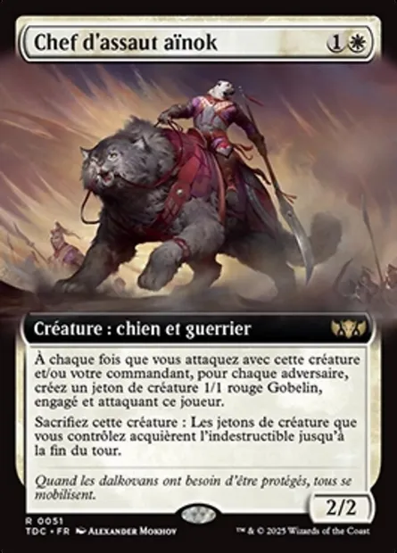 Chef d'assaut aïnok, carte Magic TDC 51 — extension Tarkir: Dragonstorm Commander