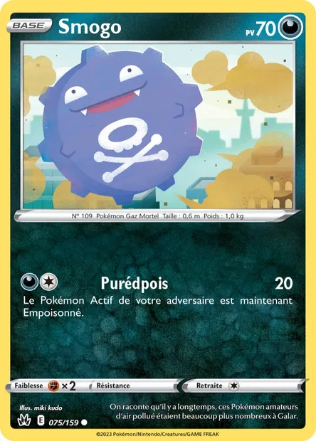Smogo, carte Pokémon CRZ 075 — extension Zénith Suprême