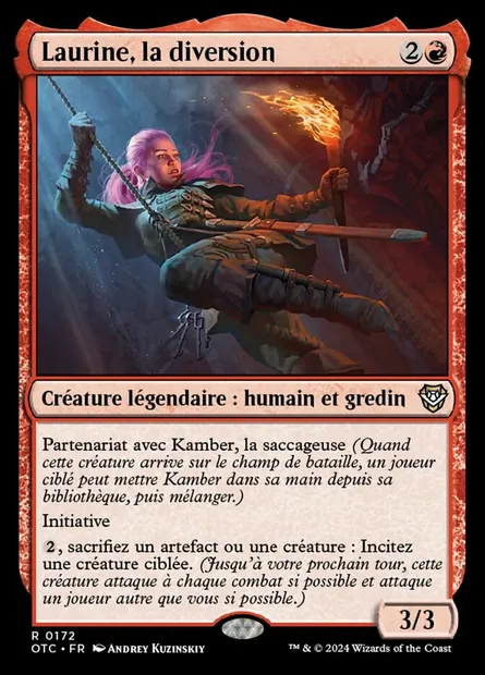 Laurine, la diversion, carte Magic OTC 172 — extension Outlaws of Thunder Junction Commander