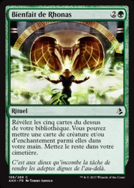 Bienfait de Rhonas, carte Magic AKH 156 — extension Amonkhet