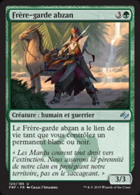 Frère-garde abzan, carte Magic FRF 120 — extension Destin reforgé