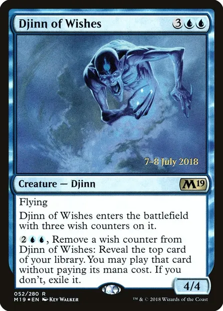 Djinn of Wishes, Magic card PM19 52s — Core Set 2019 Promos set