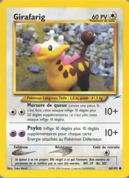 Girafarig, carte Pokémon NDE 66 — extension Neo Destiny