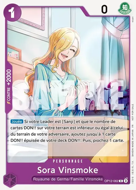 Sora Vinsmoke, carte One Piece OP12-062 — extension L'HÉRITAGE DU MAÎTRE