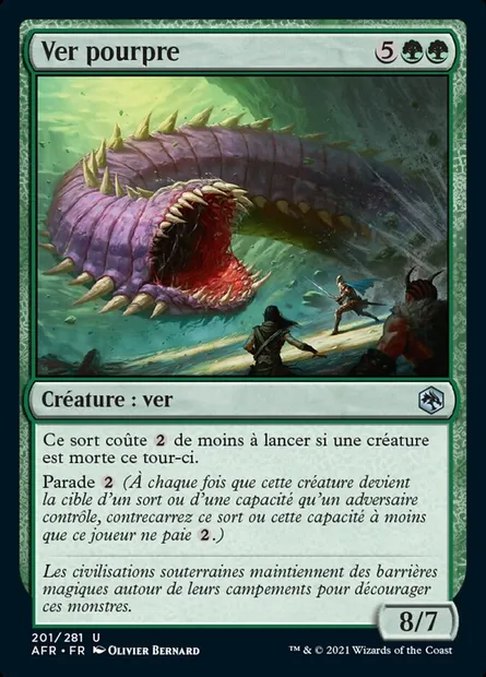 Ver pourpre, carte Magic AFR 201 — extension Forgotten Realms: Aventures dans les Royaumes Oubliés