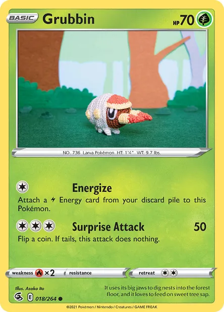 Grubbin, Pokémon card FST 18 — Fusion Strike set