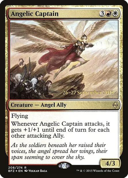 Angelic Captain, Magic card PBFZ 208s — Battle for Zendikar Promos set