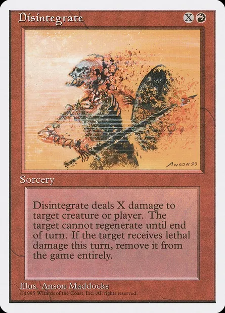 Disintegrate, Magic card 4ED 185 — Fourth Edition set