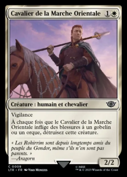 Cavalier de la Marche Orientale, carte Magic LTR 9 — extension Le Seigneur des Anneaux : chroniques de la Terre du Milieu