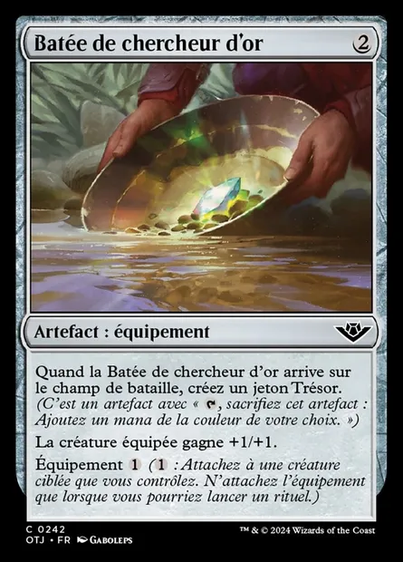 Batée de chercheur d'or, carte Magic OTJ 242 — extension Outlaws of Thunder Junction
