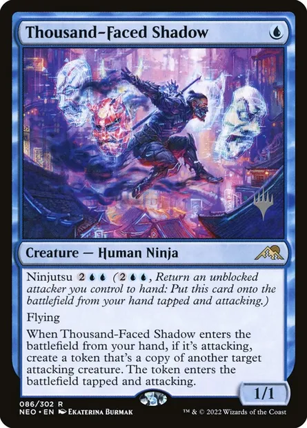 Thousand-Faced Shadow, Magic card PNEO 86p — Kamigawa: Neon Dynasty Promos set