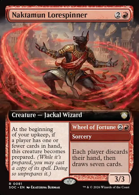 Naktamun Lorespinner // Wheel of Fortune, Magic card SOC 81 — Secrets of Strixhaven Commander set
